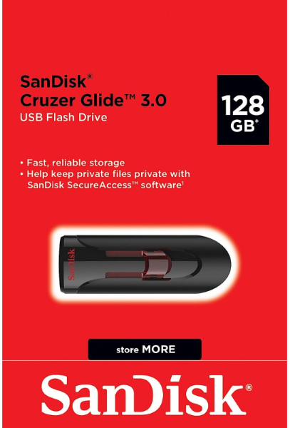 CLE USB SANDISK CRUZER GLIDE 128GB 3.0