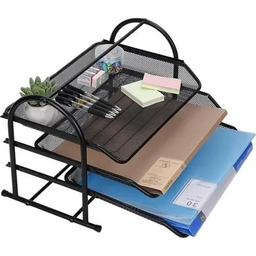 [05897] CLASSEUR BUREAU EN METAL NOIR 3 COMPARTIMENTS