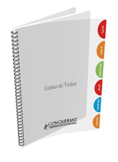 CAHIER DE TEXTE CONQUERANT 124P 17*22CM