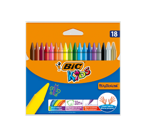 CRAYON DE COULEUR PLASTIDECOR BIC ETUI 18