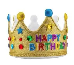 [03455] COURONNE ARGENTEE HAPPY BIRTHDAY